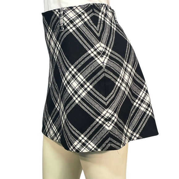 3-FOR-$30 Y2K Old Navy Sz 10 Plaid Mini Skirt 15"L Wool Blend Schoolgirl Preppy - Picture 3 of 8